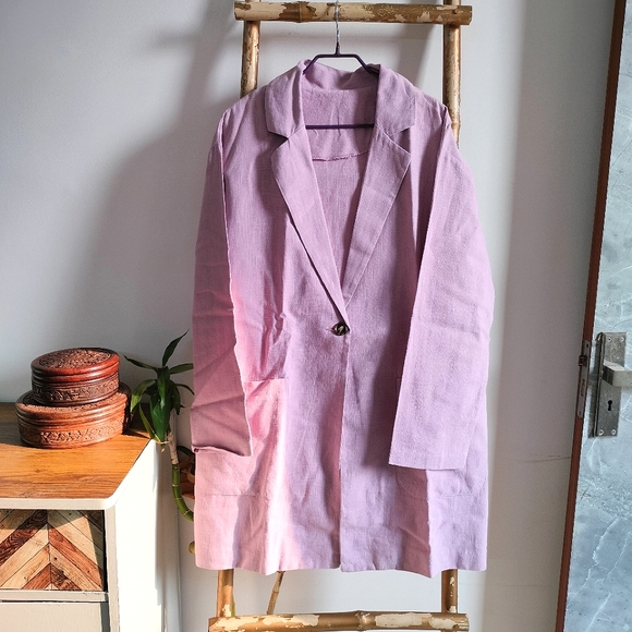 No tags Jackets & Blazers - Lavender Linen Oversized Blazer